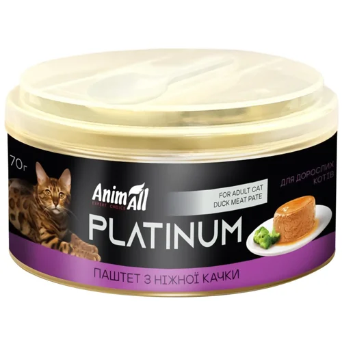 Корм вологий AnimAll Platinum з качкою для котів 70г