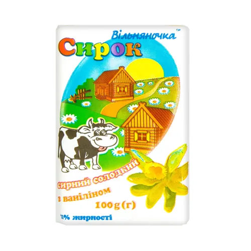 Сирок 23% солодкий з ваніліном Вільняночка м/у 100г