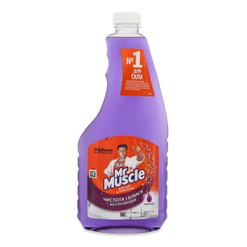 Миючий Засіб Для Скляних І Поверхневих Змінна Пляшка Лаванда Mr.Muscle 500мл