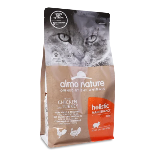 Корм Для Котів Almo Nature Holistic Курка-Індейка, натуральна оболонка, в/ґ, 1г