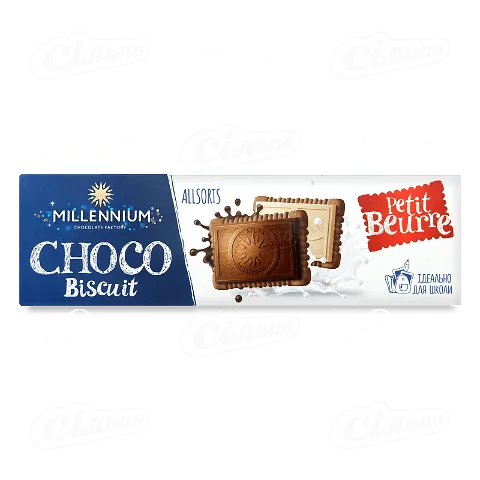 Шоколад Millennium Choco Biscuit асорті з печивом, 132г