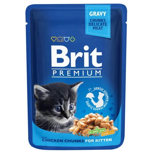 Корм вологий Brit Premium з куркою для кошенят 100г