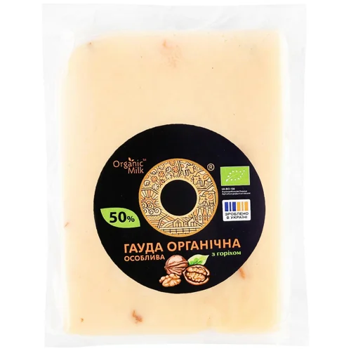 Сир гауда Organic Milk Особливий з горіхом 50% 130г