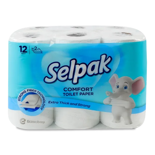 Туалетний Папір 2-Шаровий Comfort Selpak, 12 шт
