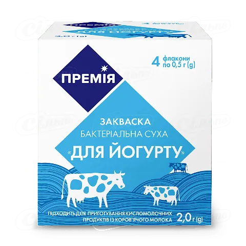 Закваска бактеріальна «Премія»® «Йогурт», 4*0,5г/уп