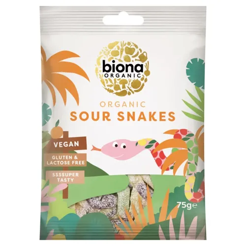 Цукерки желейні «Biona Organic Sour Snakes» органічні 75г