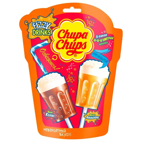Цукерка Chupa Chups Fizzy Drink карамель-шипучка 7х15г
