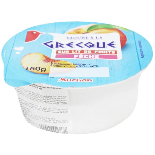 Йогурт Auchan Grecque з фруктовим наповнювачем 150г