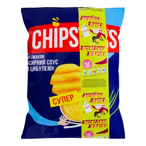 Чіпси картопляні хвилясті Сирний соус з цибулею Chipster's м/у 110г