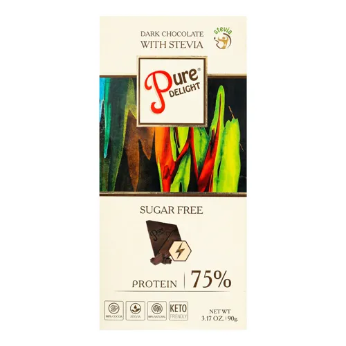 Шоколад 75% чорний Protein Pure Delight к/у 90г
