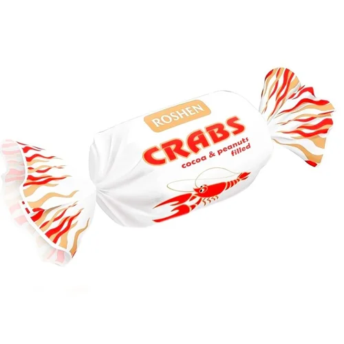 Цукерки Roshen Рачки карамельні з шоколадно-горіховою начинкою вагові