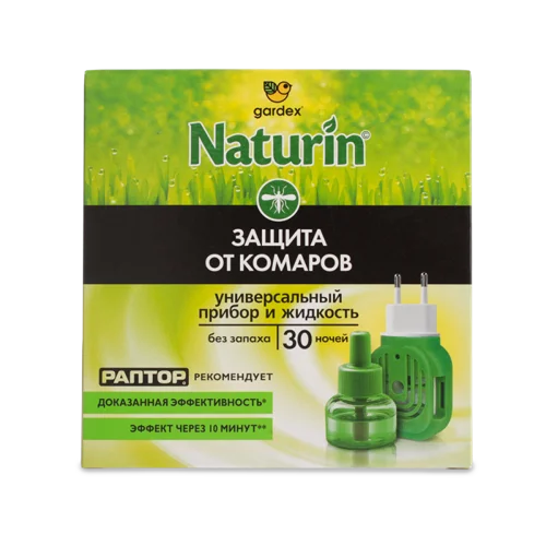 Компонент для захисту від комарів Naturin, рідина 90 мл, 30 ночей
