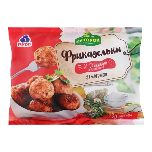 Фрикадельки заморожені зі свининою та яловичиною Хуторок м/у 400г
