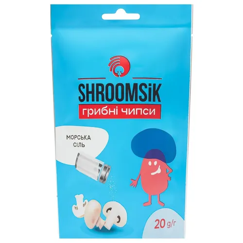 Чіпси грибні «Shroomsik» з морською сіллю 20г