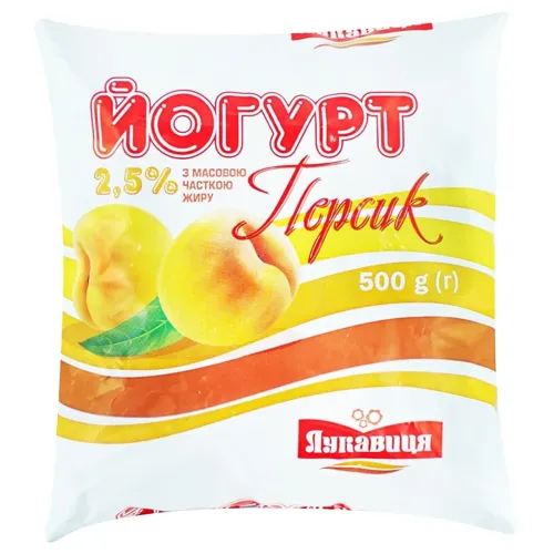 Йогурт Лукавиця Персик 2,5% 500г