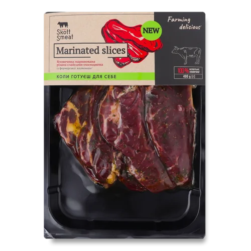 Яловичина Маринована Різана В/У, 0.4кг
