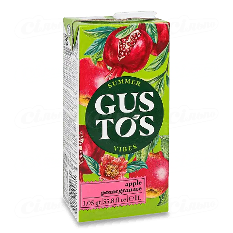 Напій соковий Gustos яблуко-гранат, 1л