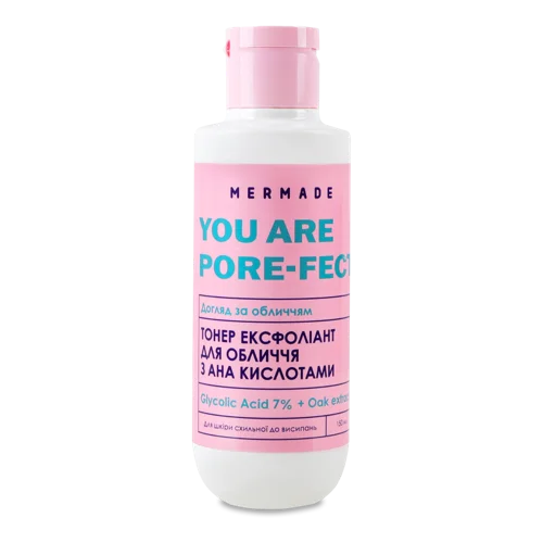 Тонер для обличчя Ексфоліант з AHA кислотами Glycolic Acid 7% + Дубовий екстракт, You Are Pore-Fect, 150 мл