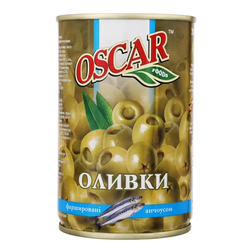 Оливки фаршировані анчоусом Oscar з/б 314мл