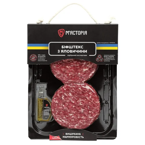 Біфштекс М'ясторія Абердин з яловичини охолоджений ~300г