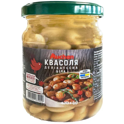 Квасоля Auchan Делікатесна біла 470г