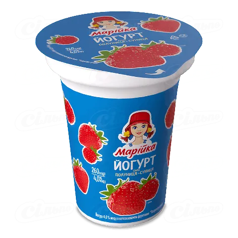 Йогурт Марійка полуниця суниця 4% ст, 260г