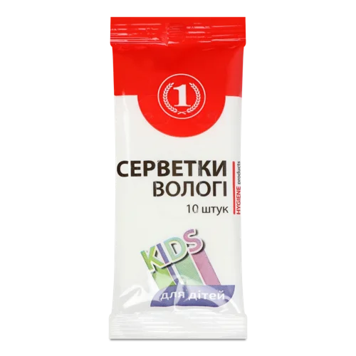 Вологі Серветки для Дітей Kids ТМ 1, 10шт, в/ґ