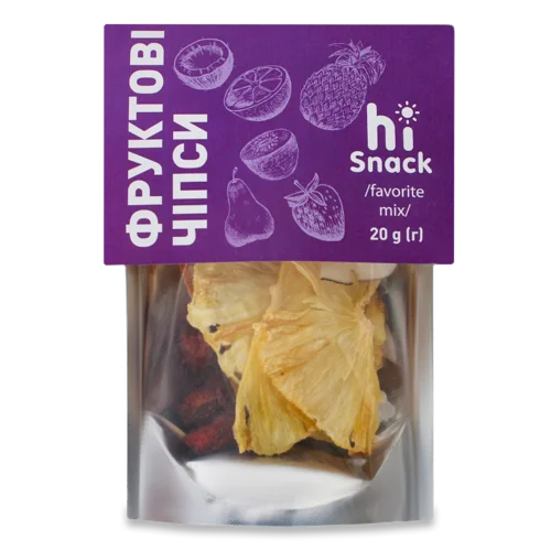Фруктові Чіпси hiSnack натуральні, д/п, 20г