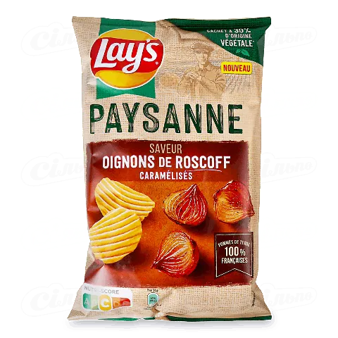 Чіпси Lay's картопляні хвилясті зі смаком карамелізованої цибулі 120г