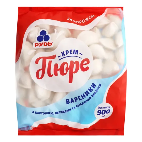 Вареники з картоплею, вершками і смаженою цибулею Крем-пюре Рудь м/у 900г