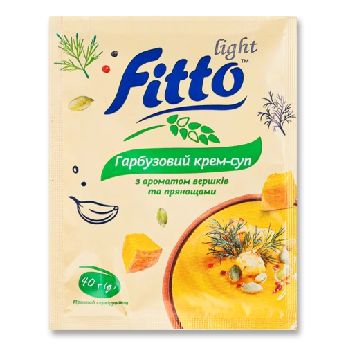 Крем-Суп Гарбузовий Швидкого Приготування З Ароматом Вершків Та Прянощами Fitto Light, м/у, 40г