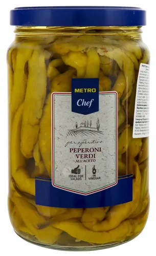 Перець ломбардійський зелений маринований в винному оцті Metro Chef с/б 1.6кг