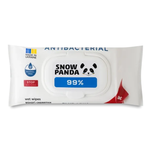 Серветки вологі Сніжна панда Antibacterial Blue Аqua