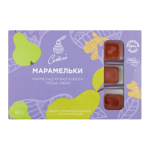 Мармелад ручної роботи Груша-імбир Марамельки Ситно к/у 60г