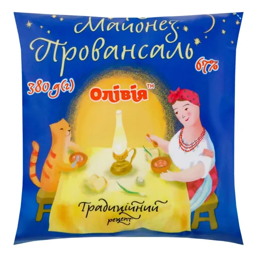 Майонез 67% Провансаль Традиційний рецепт Олівія м/у 380г