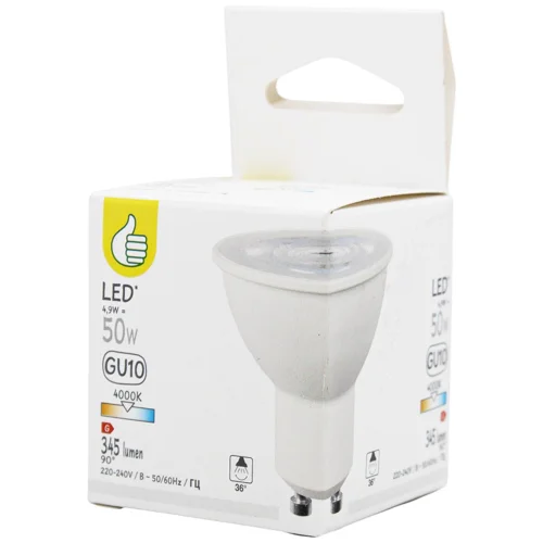 Лампочка Auchan LED GU10 4.9W 4000К