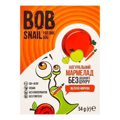 Мармелад фруктово-овочевий Яблуко-морква Bob snail