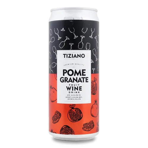Вино Червоне Напівсолодке Pomegranate Tiziano, в/ґ, з/б, 0.33л, 6-6.9%