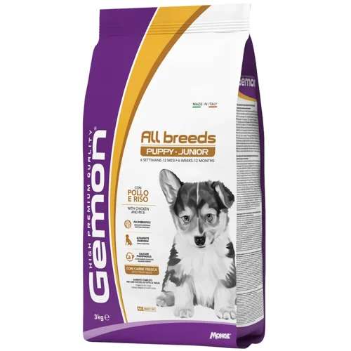 Корм сухий Gemon All Breeds Курка з рисом для цуценят 3кг