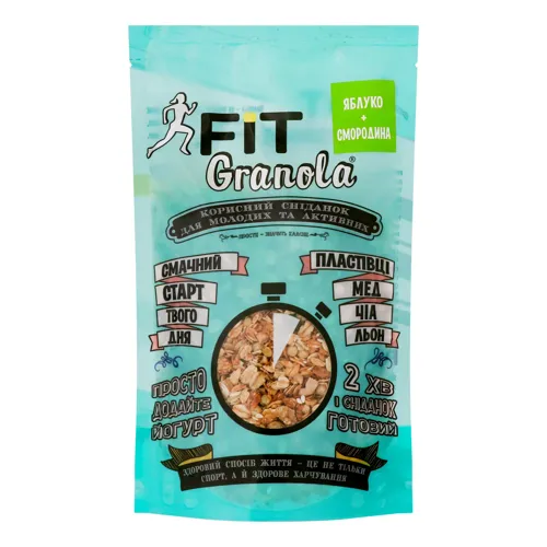 Гранола Яблуко+смородина Fit Granola д/п 125г