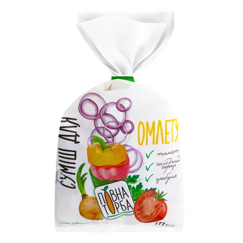 Суміш овочева швидкозаморожена Для омлету Повна Торба 777г