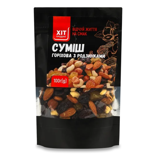Горіхова Суміш з Родзинками, В/ґ, 100г