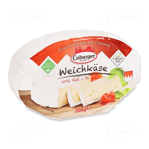 Сир з коров'ячого молока Coburger Weichkase 60%, 200г