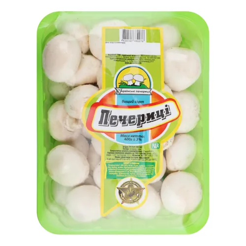 Печериці Українські Печериці фасов 400г кошик