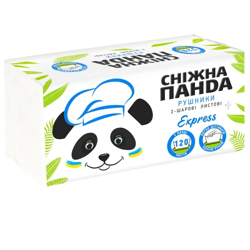 Рушники паперові Сніжна Панда Express 2-шарові 120л