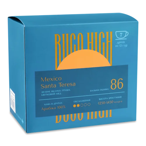 Кава Натуральна Смажена В Дріпах Santa Teresa Mexico Buco Вищого Ґатунку, к/у 7х12г