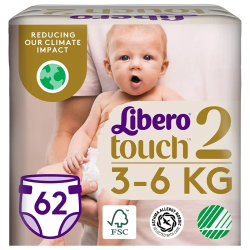 Підгузки Libero Touch розмір 2 3-6кг 62шт