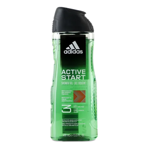 Гель для душу, шампунь і засіб для вмивання 3в1 Active Start Adidas 400мл