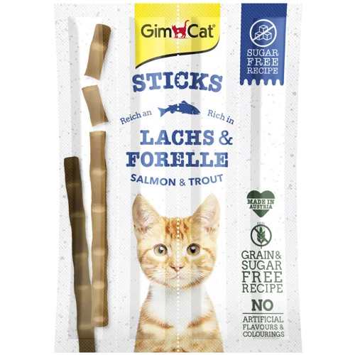 Ласощі для котів GimCat палички з лососем та фореллю 4шт 20г