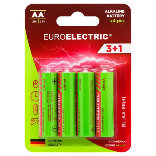 Батарейки Euroelectric лужні АА 1,5V LR6 4шт
